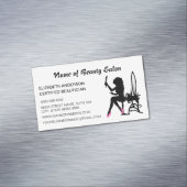 Beautician-rosa und schwarzer Girly Magnetische Visitenkarte (Beispiel)