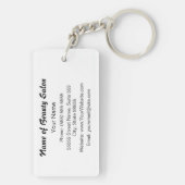 Beautician-rosa und schwarzer Girly Schlüsselanhänger (Rückseite)