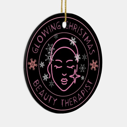Beautician Weihnachtsgeschenk Schönheitssalon Keramik Ornament (Rechts)