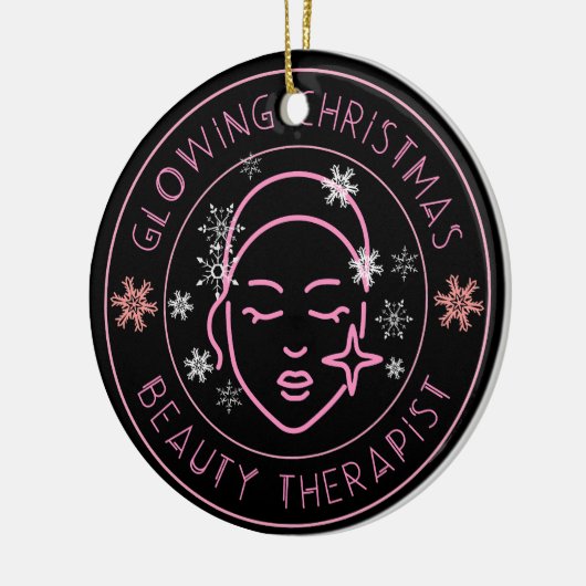Beautician Weihnachtsgeschenk Schönheitssalon Keramik Ornament (Links)