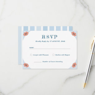 Beautifil Retro Floral Wedding RSVP Response Cards Karte