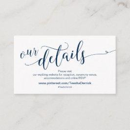 Beautifu Navy Blue, Website für Hochzeiten Details Begleitkarte