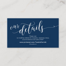 Beautifu Navy Blue, Website für Hochzeiten Details