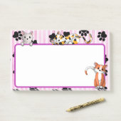 Beautifu Rosa Farbe mit Pfoten niedliche Kätzchen Post-it Klebezettel (Auf Schreibtisch)