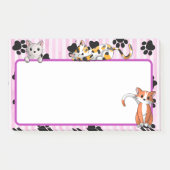 Beautifu Rosa Farbe mit Pfoten niedliche Kätzchen Post-it Klebezettel (Vorderseite)