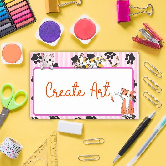 Beautifu Rosa Farbe mit Pfoten niedliche Kätzchen Post-it Klebezettel