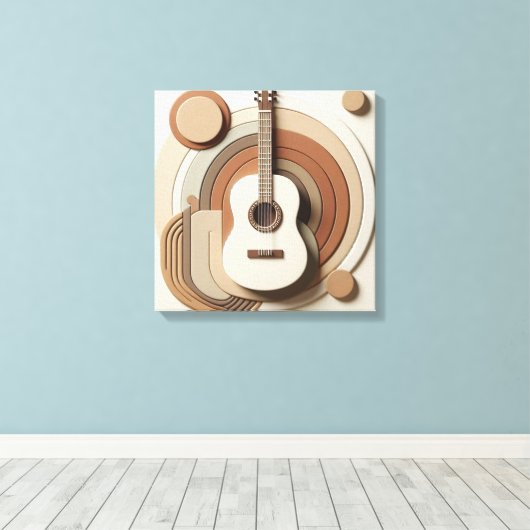 Beautiful 3d Guitar Leinwanddruck (Insitu (Holzboden))