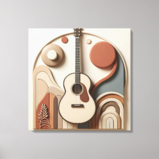 Beautiful 3d Guitar Leinwanddruck