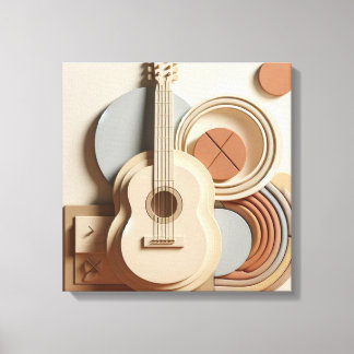Beautiful 3d Guitar Leinwanddruck