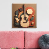 Beautiful 3d Guitar Leinwanddruck (Insitu (Wohnzimmer))