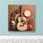 Beautiful 3d Guitar Leinwanddruck (Insitu (Holzboden))