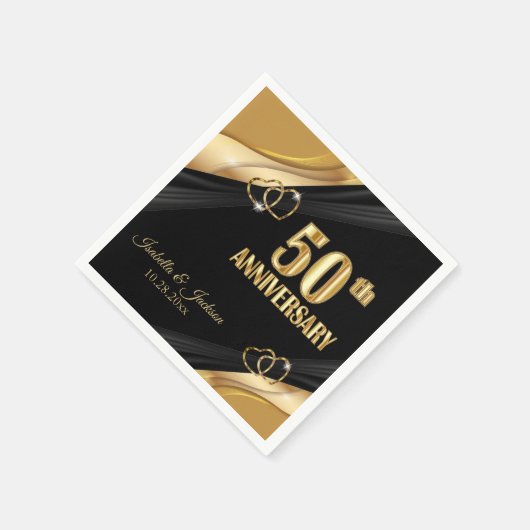 Beautiful 50th  Wedding Anniversary  Serviette (Ecke)