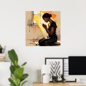 Beautiful Abstract African=American Woman Praying Poster (Heimbüro)