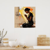 Beautiful Abstract African=American Woman Praying Poster (Küche)