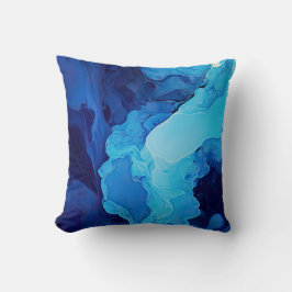 Beautiful Abstract Blue Modern Artistic Fluid Art Kissen