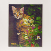Beautiful Abyssinian Cat in a Midnight Garden   Puzzle (Vertikal)