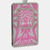 Beautiful Achempong God Is Love Star Pastel Pink Rahmen-Ornament Silber (Rechts)