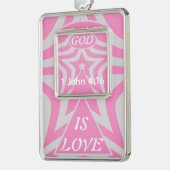 Beautiful Achempong God Is Love Star Pastel Pink Rahmen-Ornament Silber (Links)