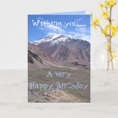 Beautiful Aconcagua National Park View, Geburtstag Karte (Gelbe Blume)