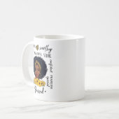 Beautiful African American Black Woman Sunflower L Kaffeetasse (Vorderseite Links)