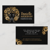 Beautiful African American Woman Silhouette Visitenkarte (Vorne/Hinten)