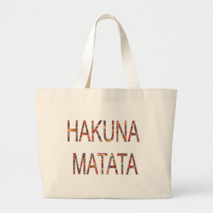 Beautiful African Vintag Colors Hakuna Matata Art Jumbo Stoffbeutel