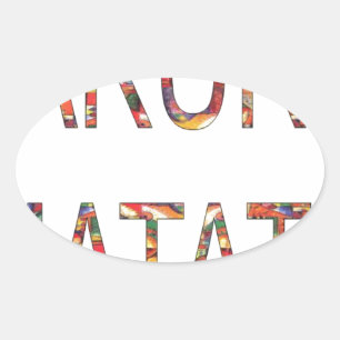 Beautiful African Vintag Colors Hakuna Matata Art Ovaler Aufkleber