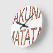 Beautiful African Vintag Colors Hakuna Matata Art Runde Wanduhr (Winkel)