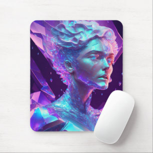 Beautiful Ai Art Hübsch Icy Glass wie Woman Mousepad