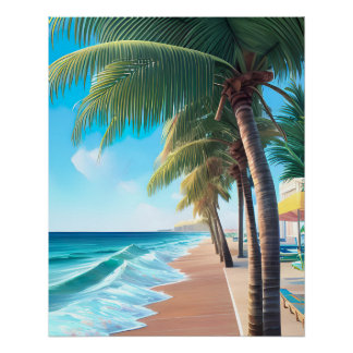 Beautiful AI design-Cool summer beach design. Poster