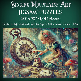 Beautiful Alice and Rabbit Fairytale Art Puzzle