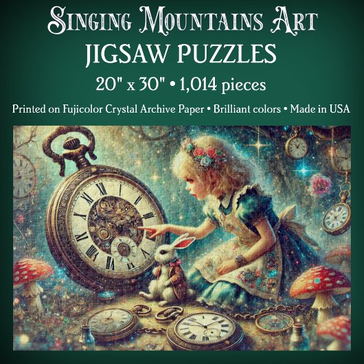 Beautiful Alice and Rabbit Fairytale Art Puzzle