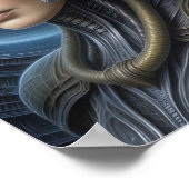 Beautiful Alien Woman - 006 - Fantasy Art Poster (Ecke)