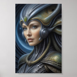 Beautiful Alien Woman - 006 - Fantasy Art Poster