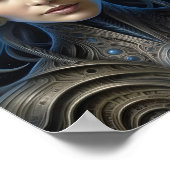 Beautiful Alien Woman - 015 - Fantasy Art Poster (Ecke)