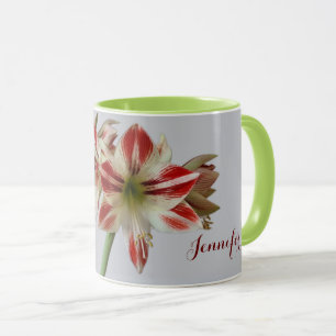 Beautiful Amaryllis Blume und custom+name Tasse