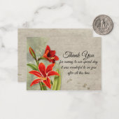 Beautiful Amaryllis Blume Vielen Dank an Ihre Kart Mitteilungskarte (Vorderseite/Rückseite Beispiel)