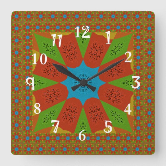 Beautiful Amazing African Feminine Design Colors. Quadratische Wanduhr (Vorderseite)