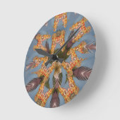 Beautiful amazing Funny African Giraffe pattern de Runde Wanduhr (Winkel)