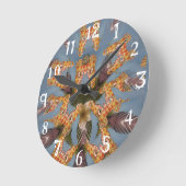 Beautiful amazing Funny African Giraffe pattern de Runde Wanduhr (Winkel)
