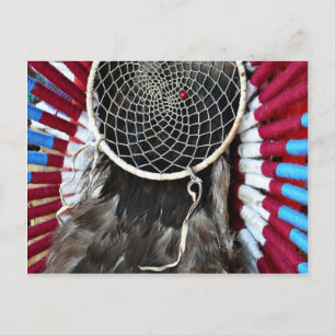 Beautiful American Dream Catcher Red Blue Postkarte