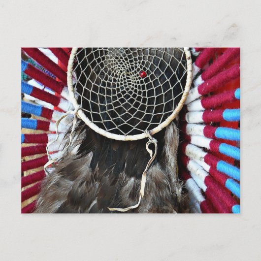 Beautiful American Dream Catcher Red Blue Postkarte (Vorderseite)