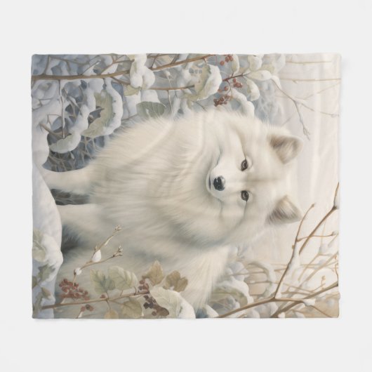 Beautiful American Eskimo Dog Fleecedecke (Vorderseite (Horizontal))