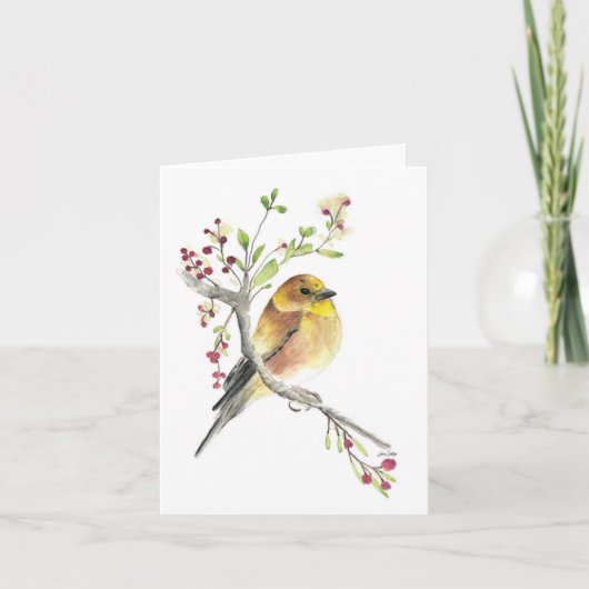 Beautiful American Goldfinch Watercolor Note Card (Vorderseite)