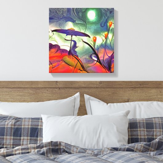 Beautiful Amethyst Lila Stretched Canvas Print Leinwanddruck (Insitu (Schlafzimmer))