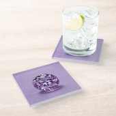 Beautiful Amethyst Square Glass Untersetzer (Schrägansicht)