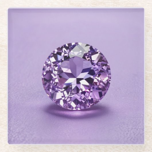 Beautiful Amethyst Square Glass Untersetzer (Vorderseite)