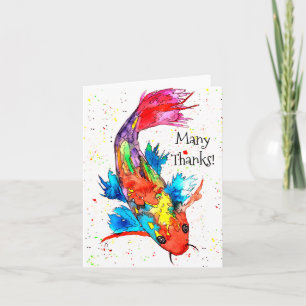 Beautiful and Colorful Koi Fish Greeting Card Karte