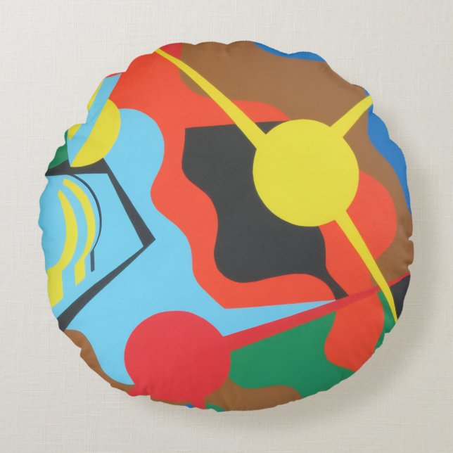 Beautiful and Vibrant Colors! Round Pillow Rundes Kissen (Vorderseite)