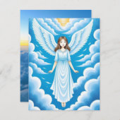 Beautiful Angel Girl Mitteilungskarte (Vorne/Hinten)